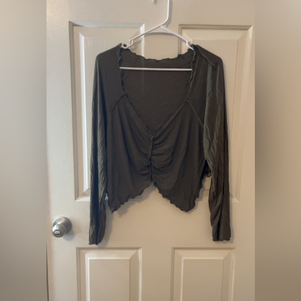 Shein green 90s long sleeve top 2x